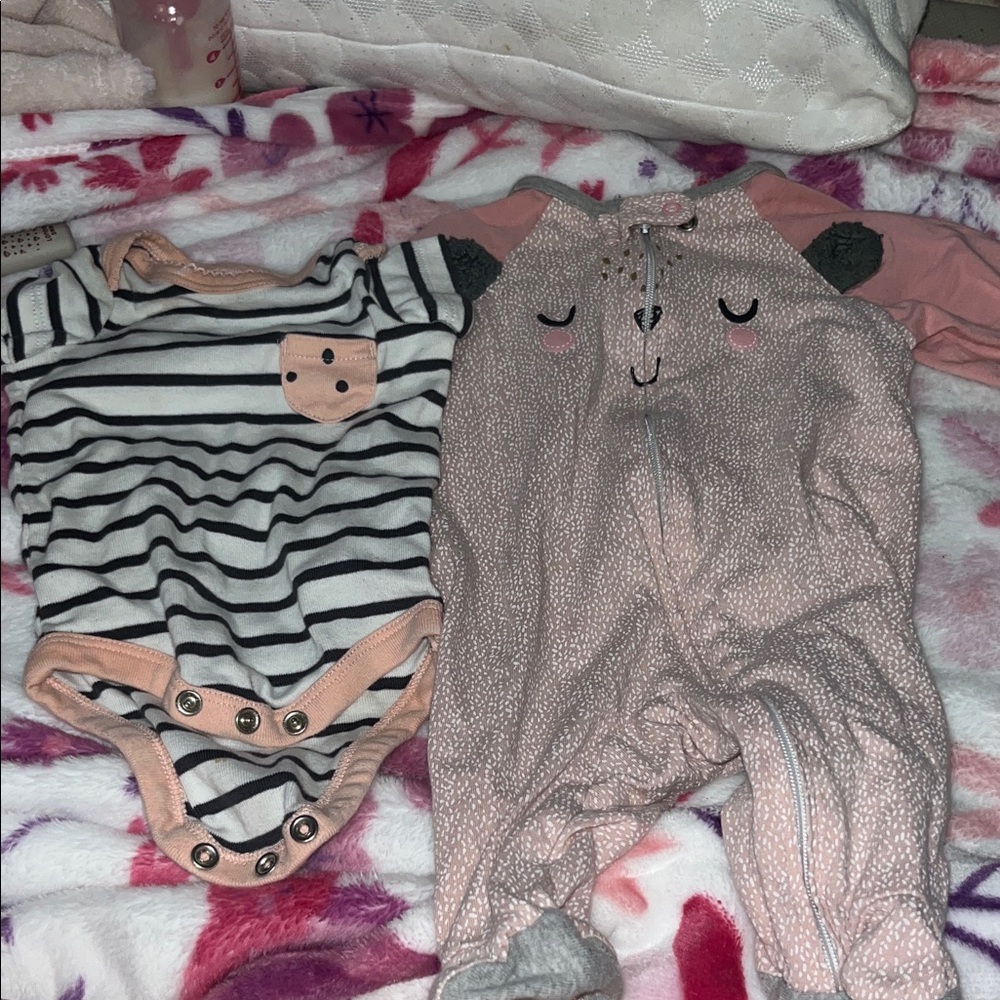 Charming Pink and Striped Kids Bodysuit Set